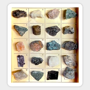 Showcase of classified rare and geological stones Sticker